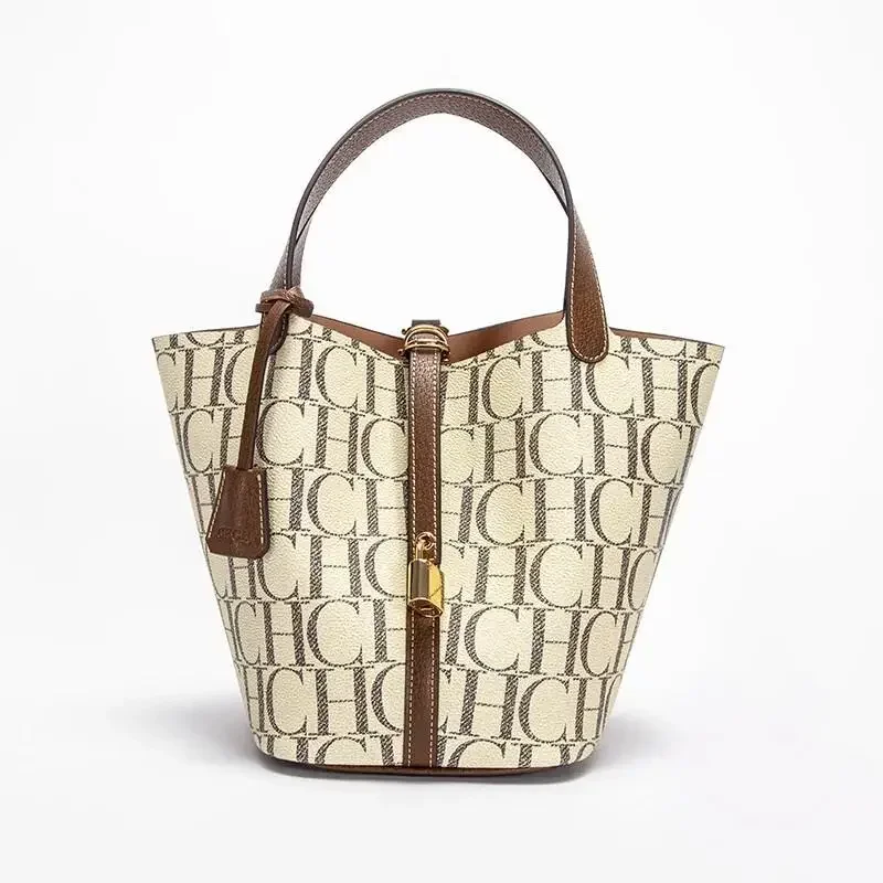 CH Large Capacity Commuter Travel Handbag Luxury Brand Fashion Texture Letter Printed Women's Shoulder Bag - Image 4