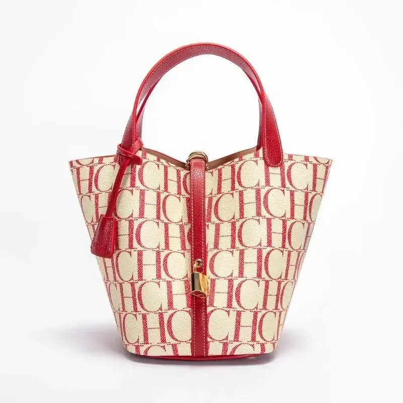 CH Large Capacity Commuter Travel Handbag Luxury Brand Fashion Texture Letter Printed Women's Shoulder Bag - Image 3