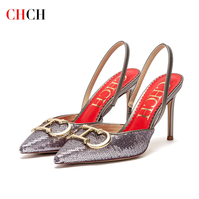 CHCH Women's High Heels 2025 Sharp tip Destiny Closed Toe Strappy Heels Sexy Wedding Bridal Party Dress Shoes 9cm - Image 3