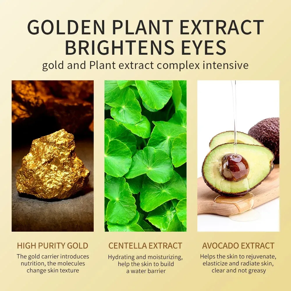 60pcs/120pcs Avocado Golden Collagen Eye Mask Anti Dark Circles Removal Eye Bags Moisturizing Firming Eye Patches Skin Care - Image 5