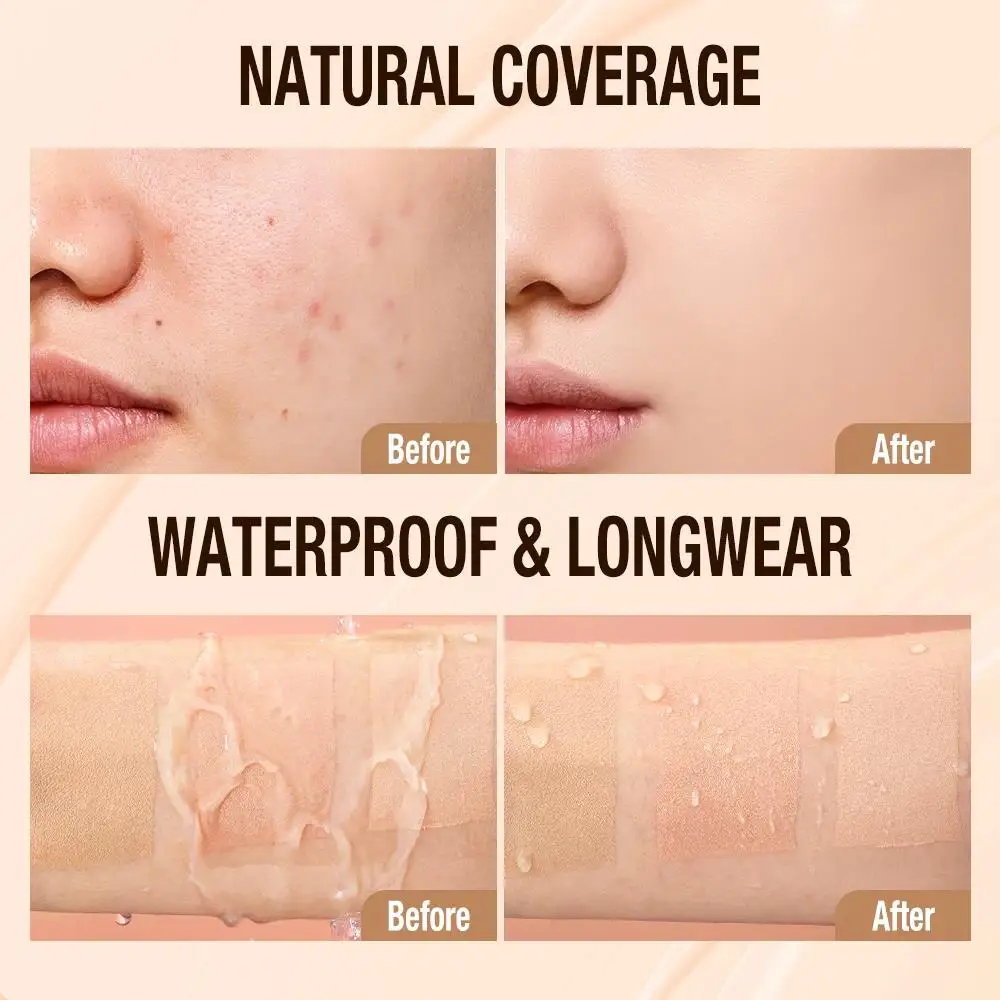 Liquid Foundation Cream 30ml Full Coverage Makeup Base SPF30 Waterproof Long Lasting Concealer Smooth Matte Finish - Image 4