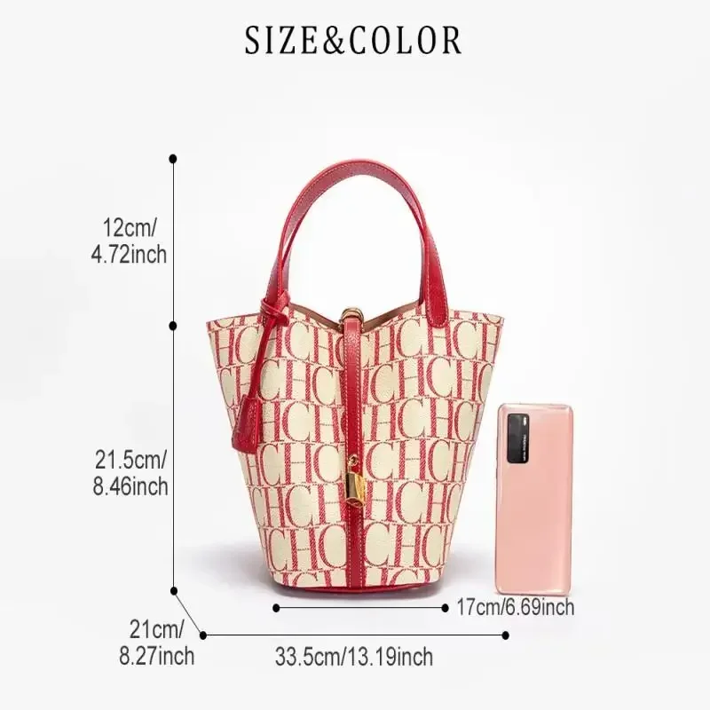 CH Large Capacity Commuter Travel Handbag Luxury Brand Fashion Texture Letter Printed Women's Shoulder Bag - Image 6
