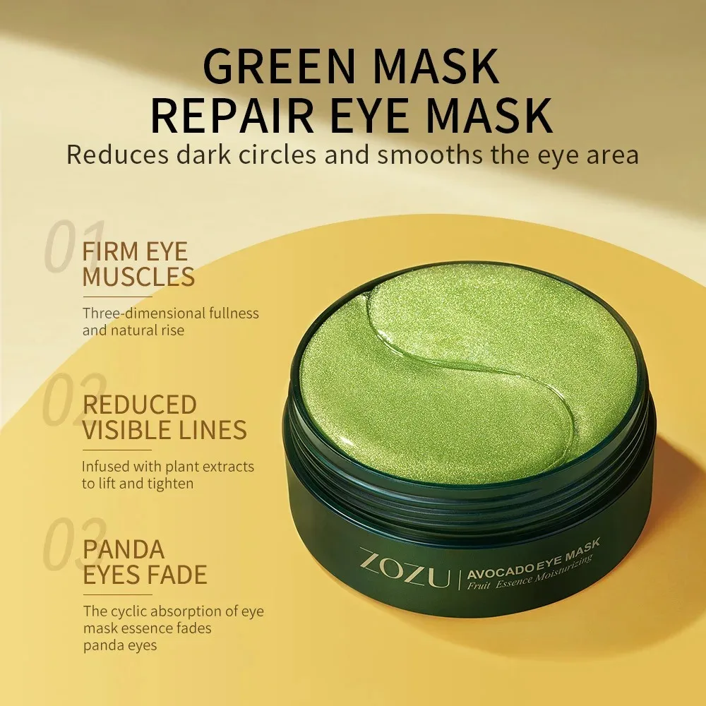 60pcs/120pcs Avocado Golden Collagen Eye Mask Anti Dark Circles Removal Eye Bags Moisturizing Firming Eye Patches Skin Care - Image 2